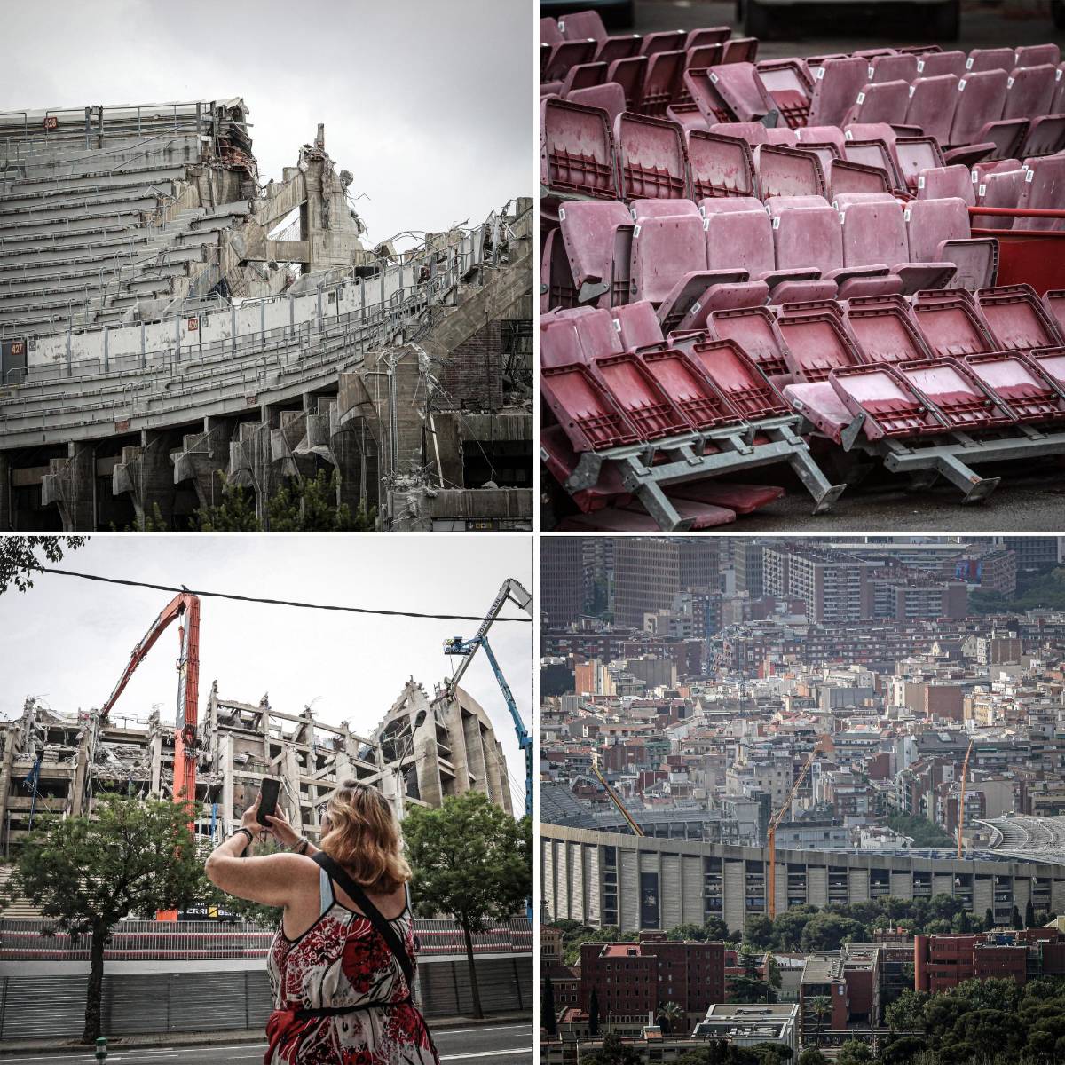Así son las impactantes imágenes que deja la destrucción del Camp Nou, estadio del FC Barcelona