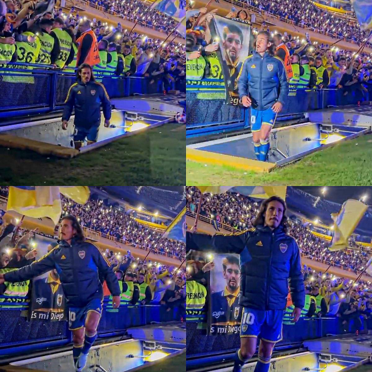 La presentación de Cavani con Boca Juniors en La Bombonera: brutal recibimiento y acompañado de su novia