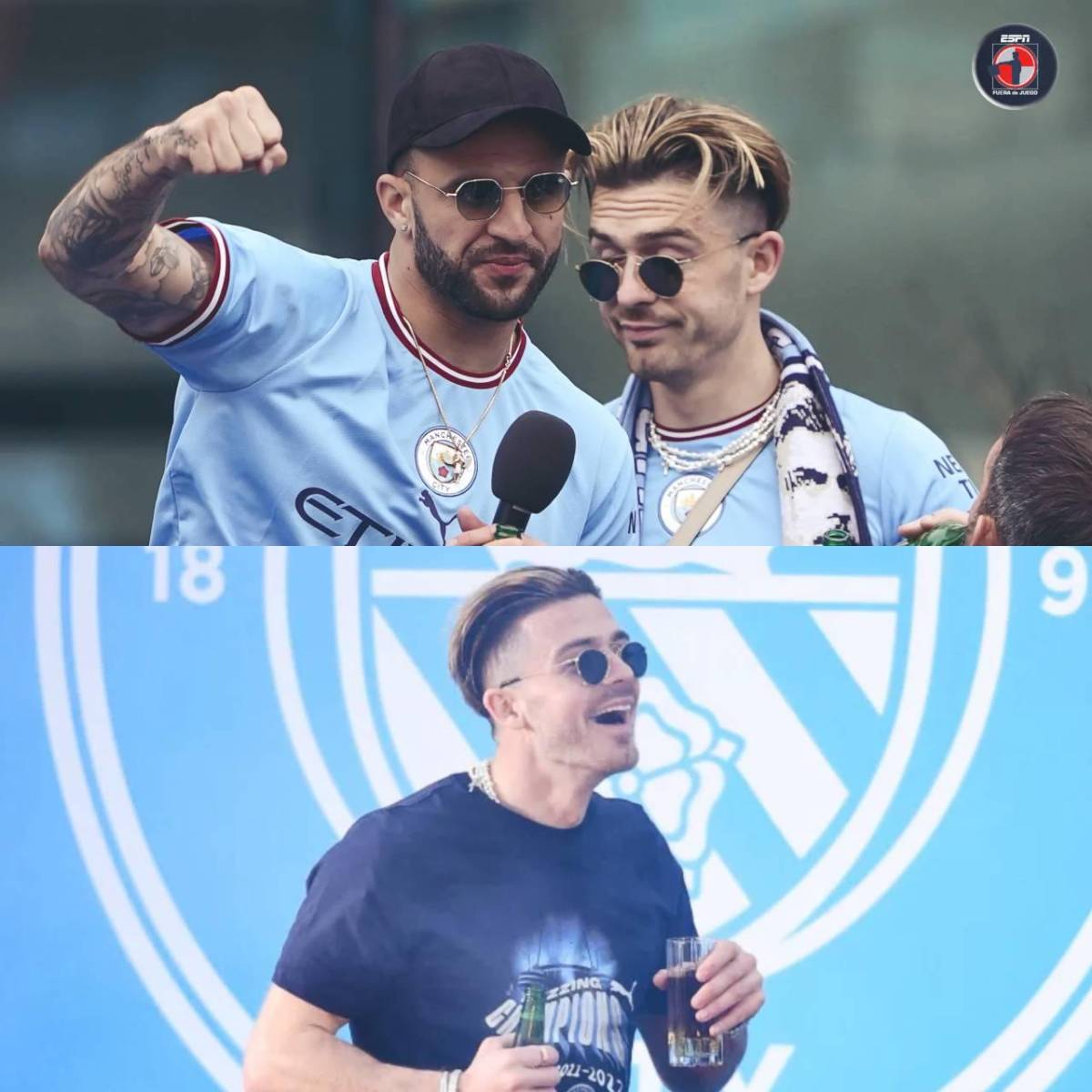 La loca fiesta del City: Haaland en pijama con su novia, Julián pone ebrio a Grealish y la hija de Pep se roba las miradas