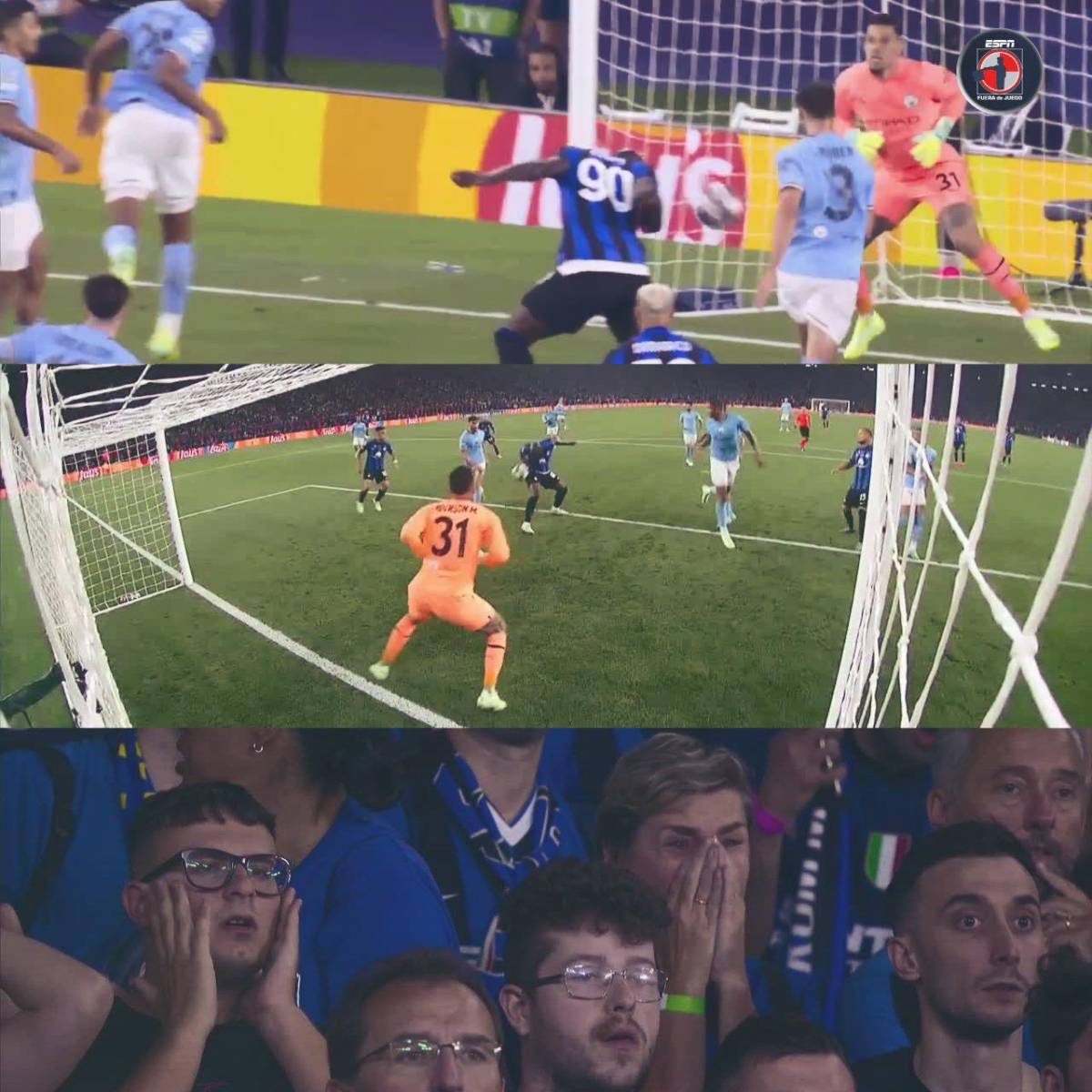 Manchester City campeón: El tremendo abrazo de Haaland y Pep; Lukaku junto a Lautaro destrozados tras perder la Champions