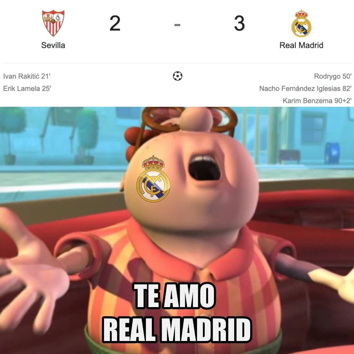 Barcelona, el árbitro y Benzema son protagonistas: Los jocosos memes que dejó la remontada del Real Madrid al Sevilla