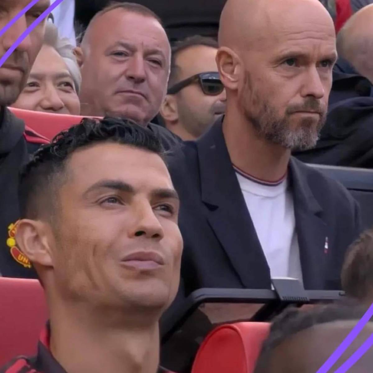 No lo podía creer: así captaron a Cristiano Ronaldo en el banquillo tras los goles que recibía el Manchester United