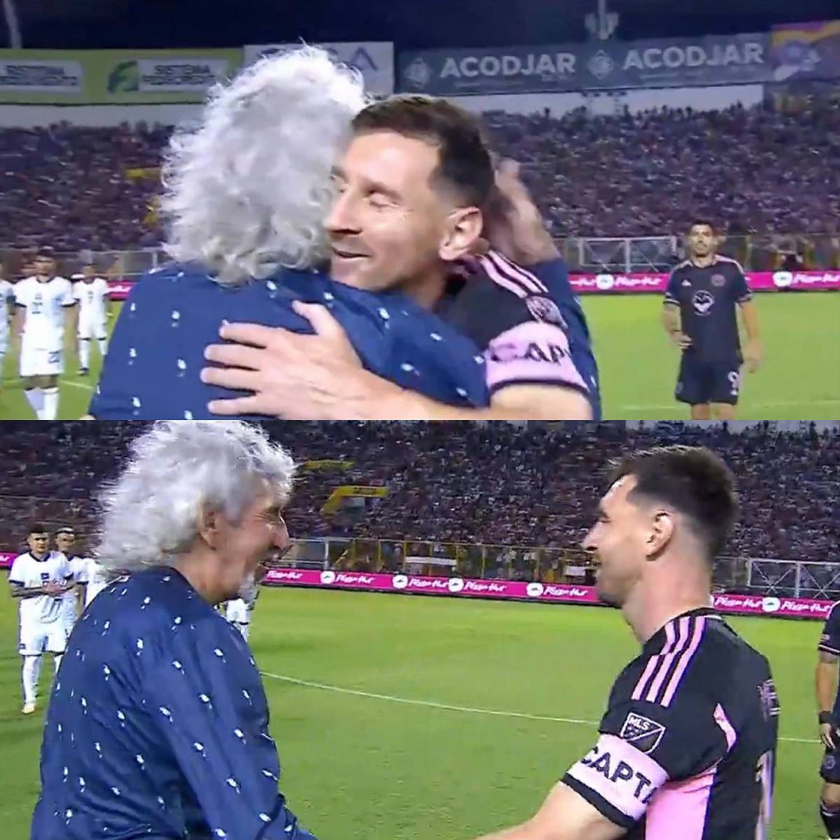FOTOS: Viral abrazo de Messi con leyenda, el reencuentro con Suárez y colosal llenazo en El Salvador vs Inter Miami