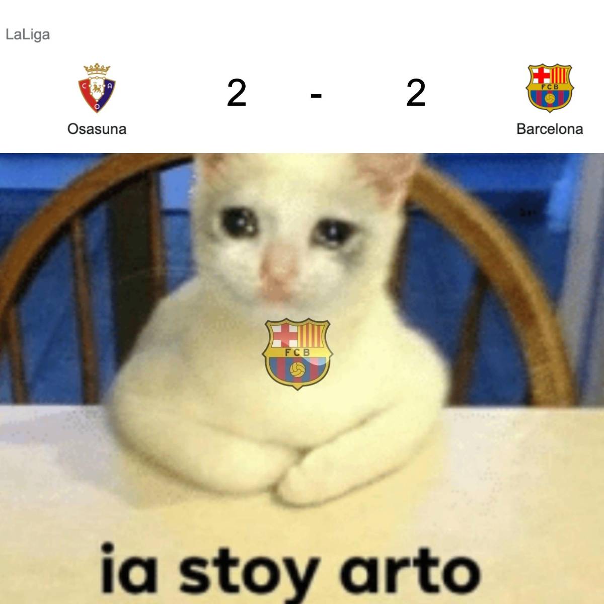 Nadie se salva: Barcelona se deja empatar de Osasuna y los memes destruyen a Xavi y Umtiti