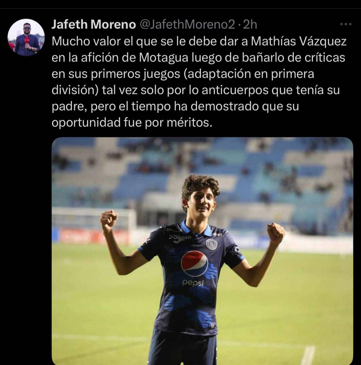 No jugaba porque era hijo del DT: la prensa se rinde ante Mathías Vázquez tras el triunfo de Motagua frenta Alajuelense