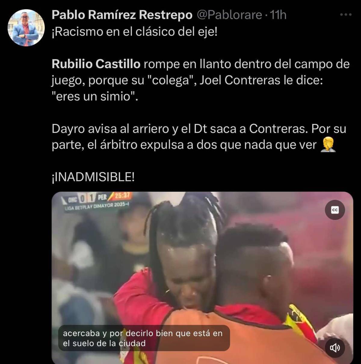 “Una vergüenza” “que asco” “penoso”: así reacciona la prensa de Colombia sobre el caso de racismo que sufrió Rubilio Castillo