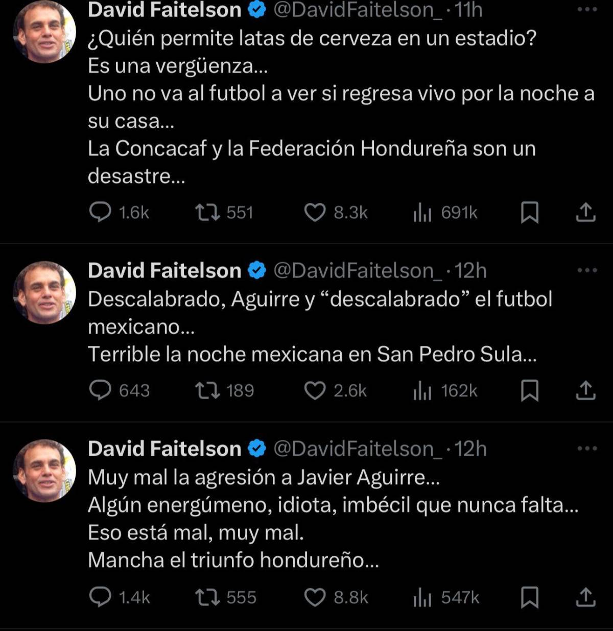 “Acto criminal” “vergonzoso” “aficionado idio**”: la fuerte reacción de la prensa a la agresión de Javier Aguirre