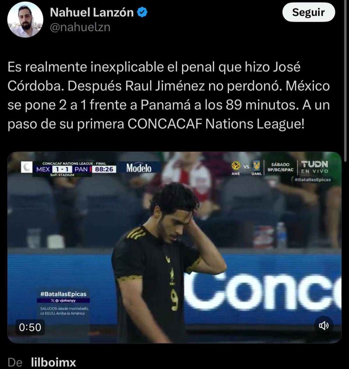Que lo investiguen las apuestas matan al fútbol: así reaccionan en redes a la mano de Córdoba en la final Panamá-México