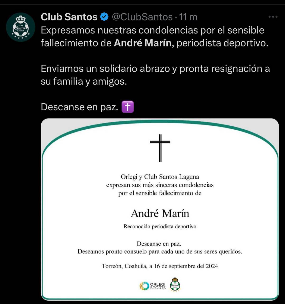 “Querido amigo...”: el último post de André Marín, mensaje de Faitelson y la despedida de los equipos mexicanos