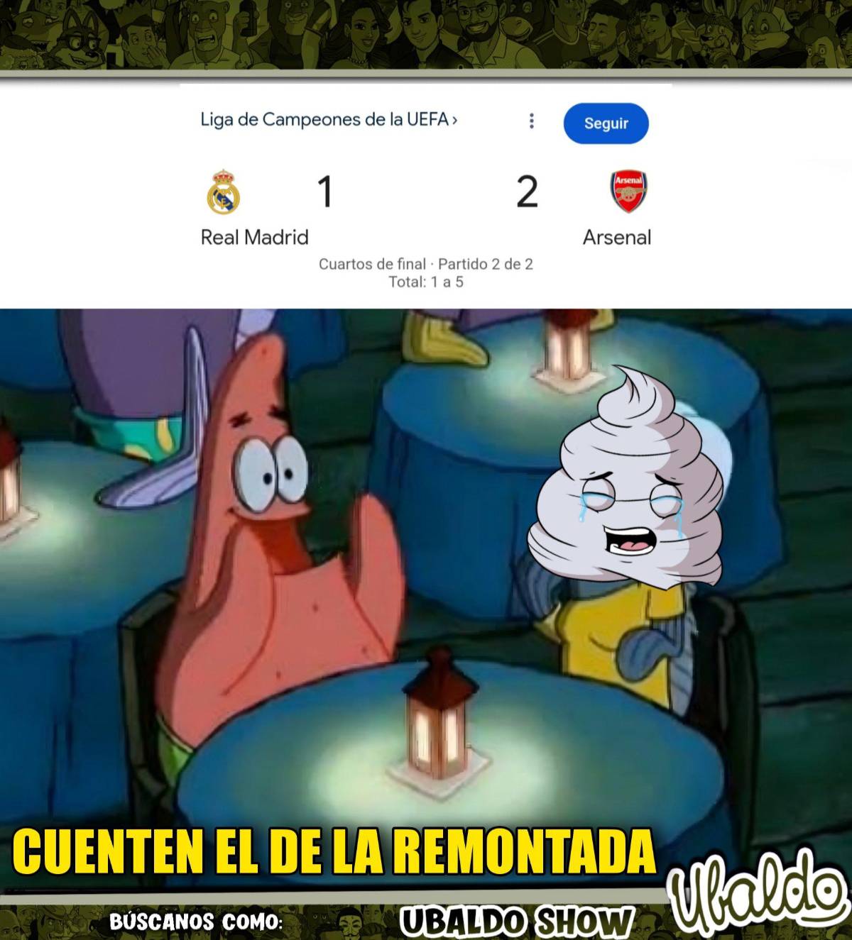 ¿Dónde está la remontada?: los memes destrozan al Real Madrid tras quedar eliminado de Champions League ante Arsenal