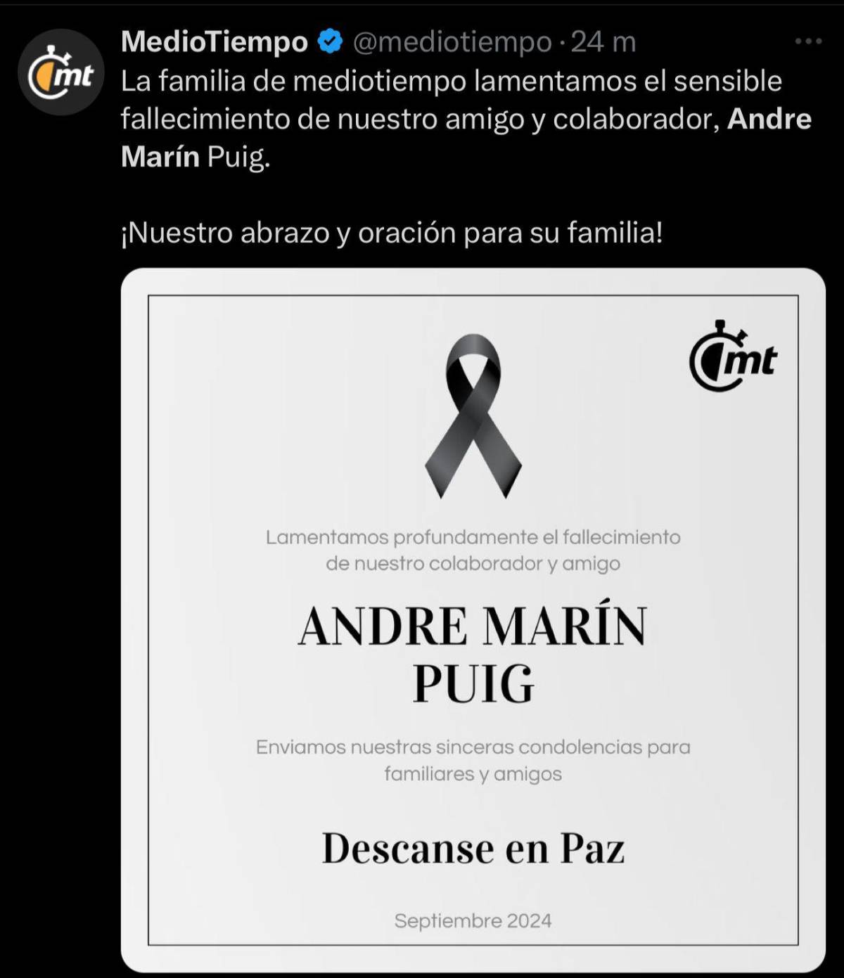 “Querido amigo...”: el último post de André Marín, mensaje de Faitelson y la despedida de los equipos mexicanos