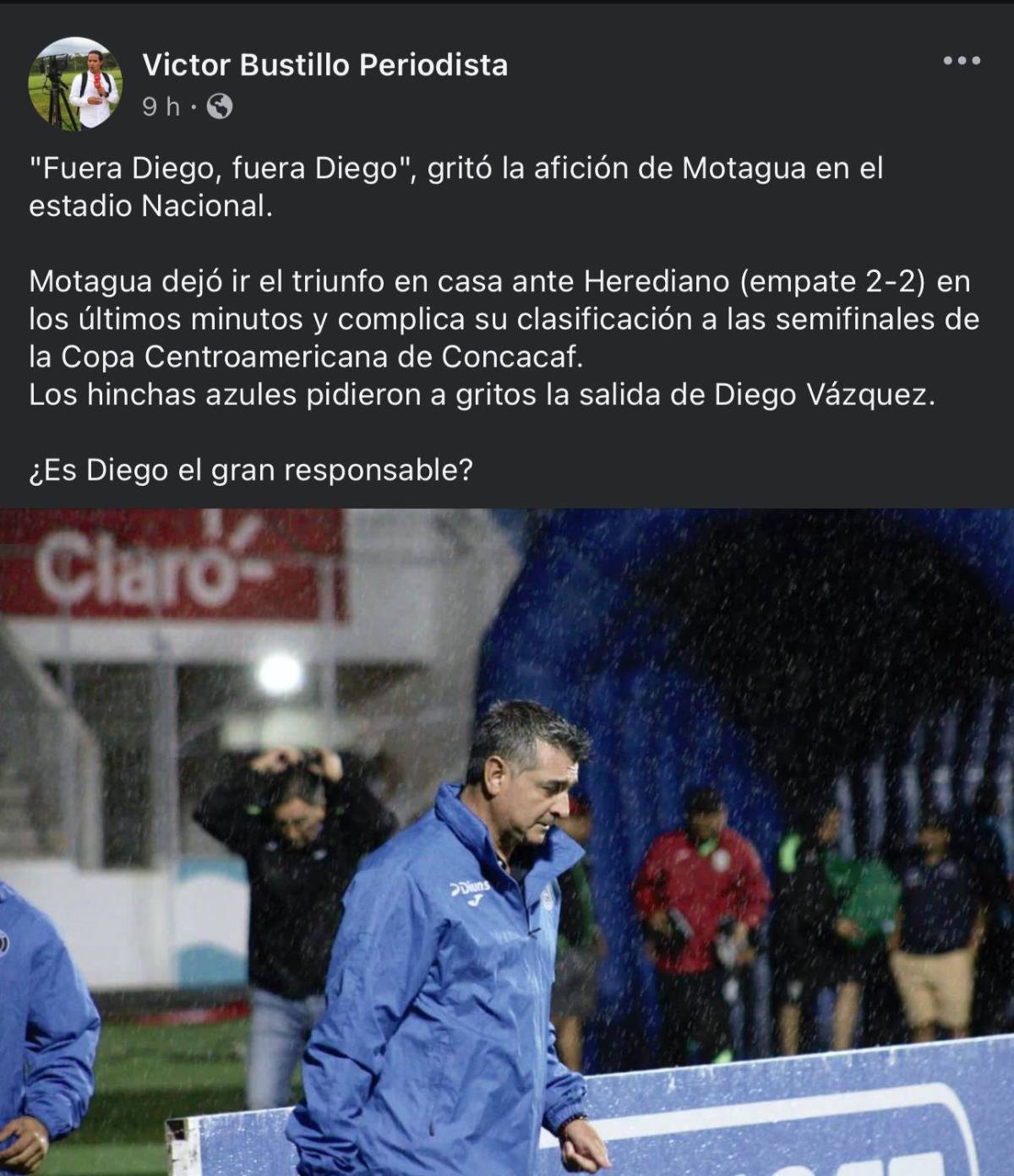 “ADN Diego Vázquez”, “El Colocho es irresponsable”: así reacciona la prensa al empate entre Motagua-Herediano