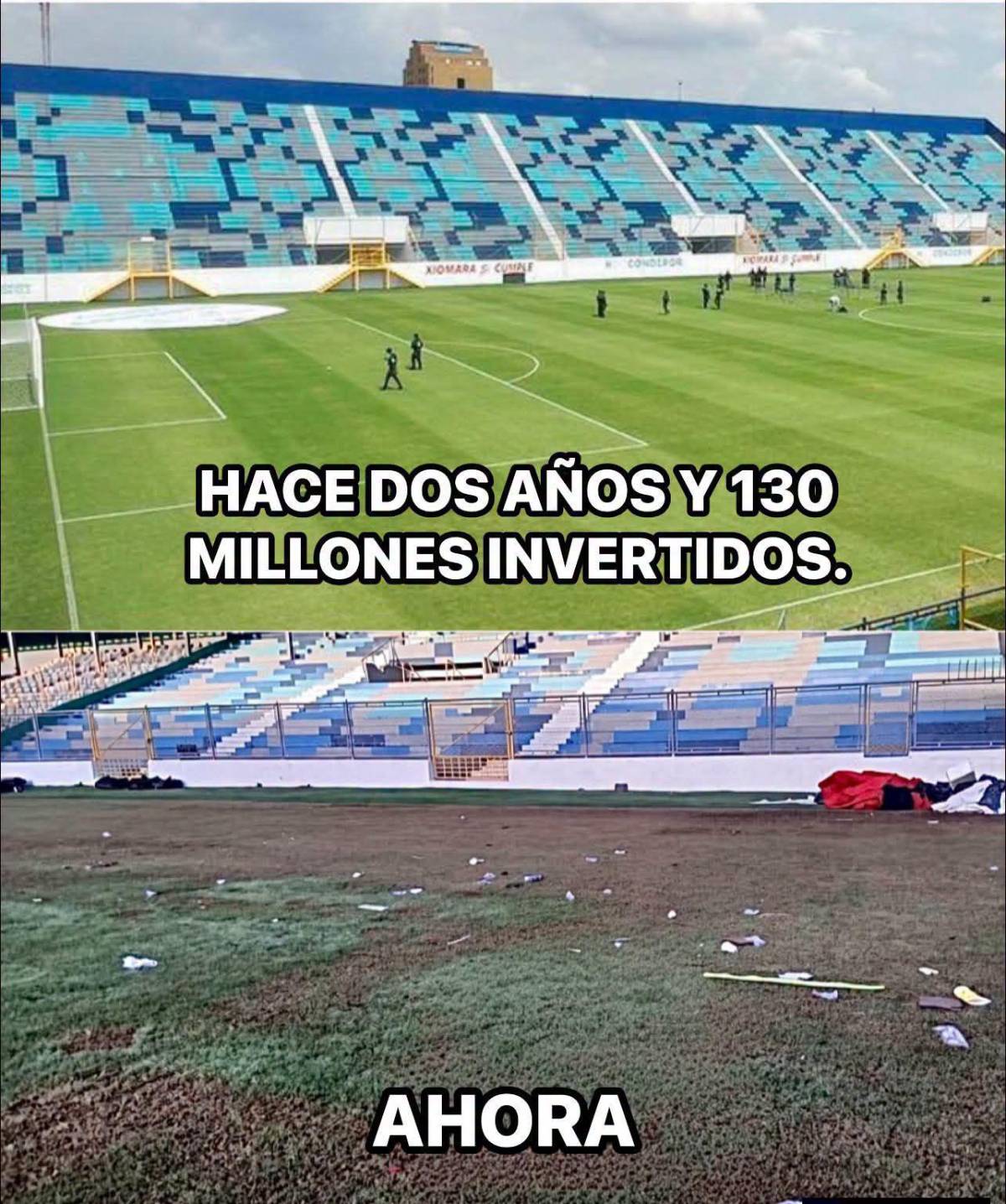 De costar 28.5 millones a esto: así está el estadio Morazán tras ser destruido por concierto