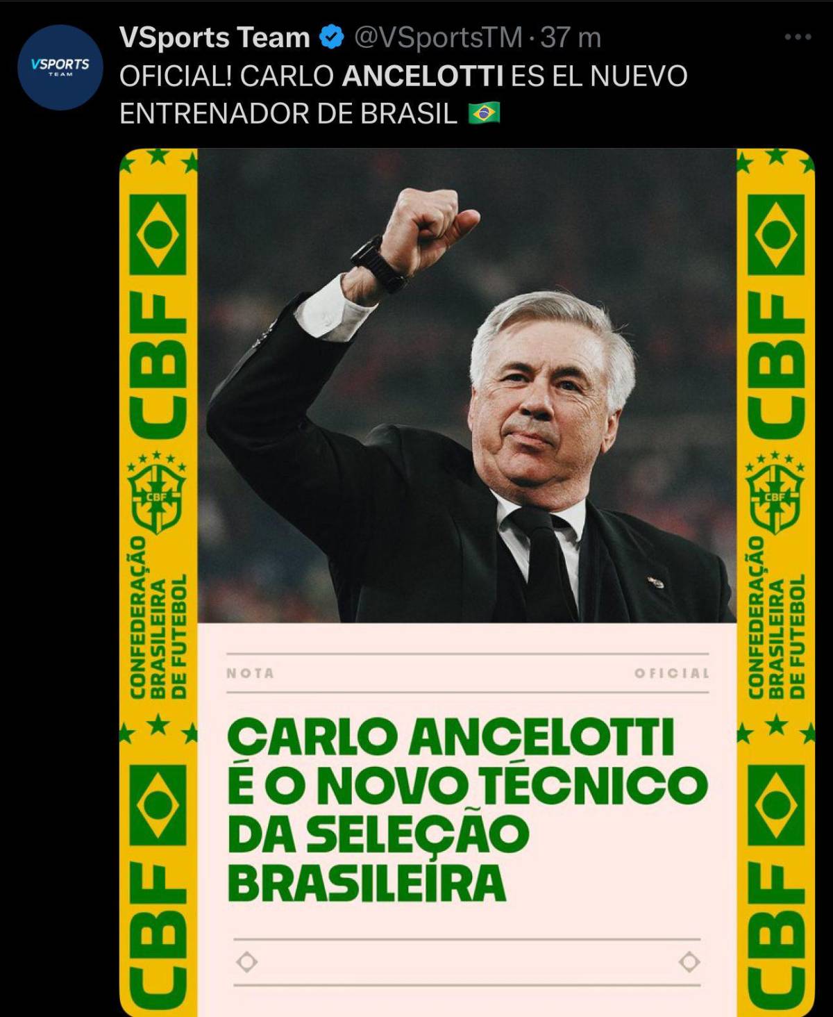 Tiemblan en Argentina, Nombramiento histórico: así reacciona la prensa tras el fichaje de Ancelotti a Brasil