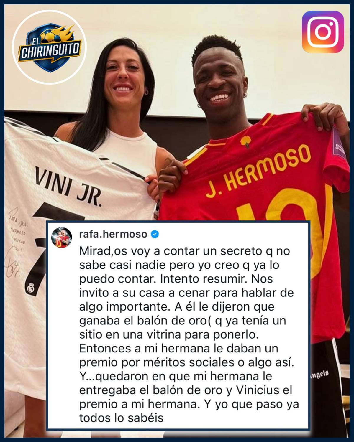 La polémica que involucró a Jenni Hermoso con Vinicus en el Balón de Oro: Le dijeron...