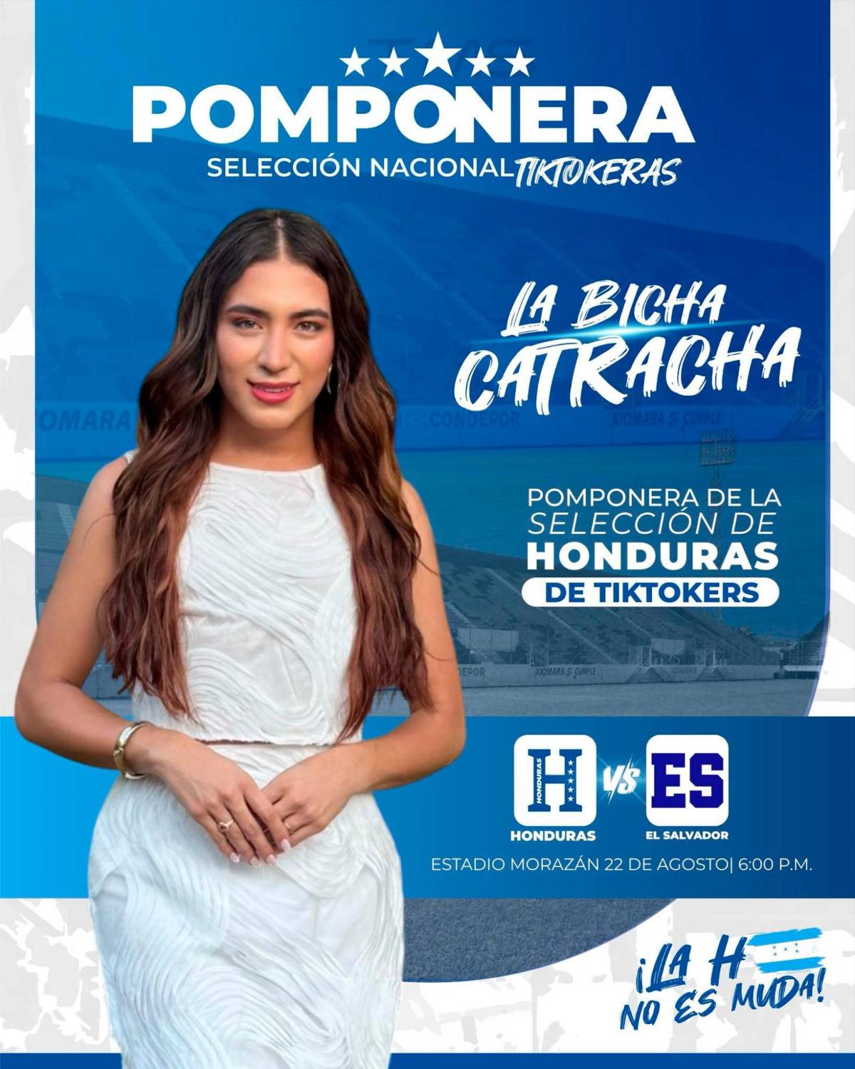 Partido de tiktokers de Honduras vs El Salvador: las bellas pomponeras confirmadas que adornarán el Morazán