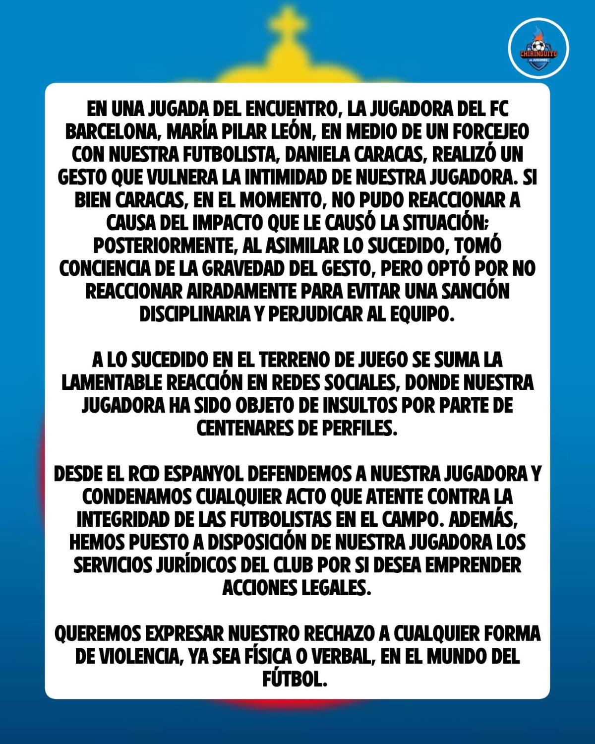Le tocó las partes íntimas en pleno juego y es condenada: “optó por no reaccionar airadamente, es inaceptable”