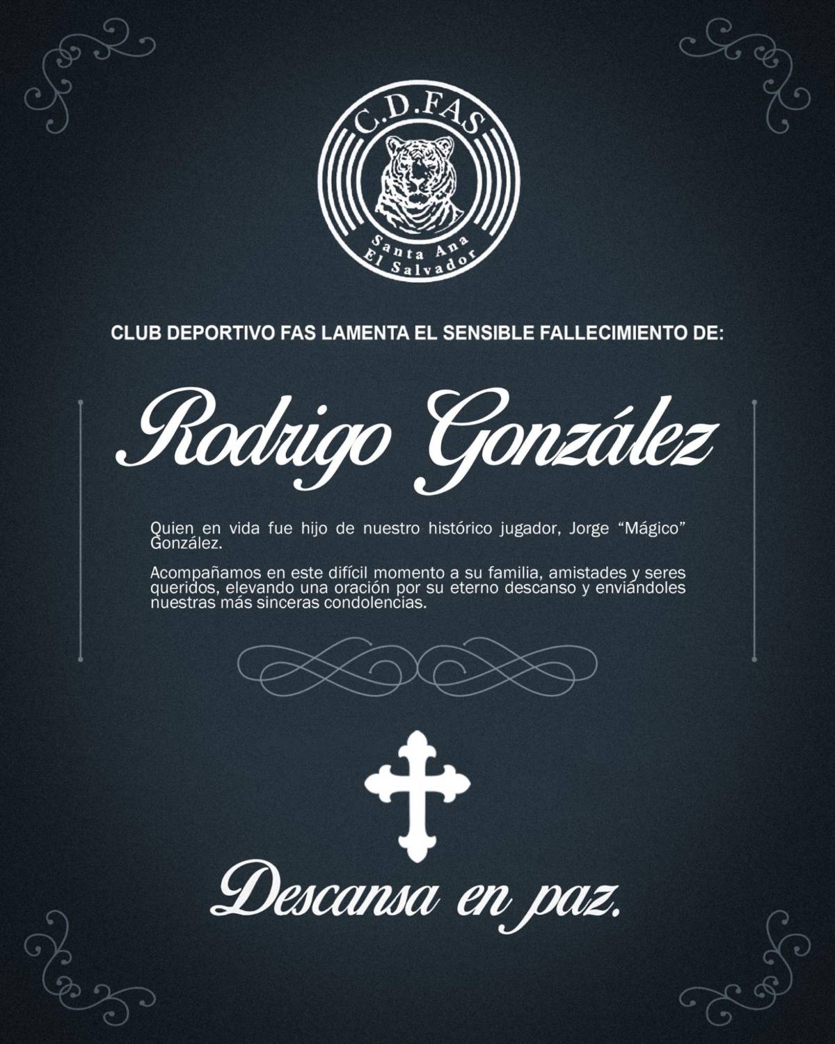 Murió el hijo del 'Mágico' González y confirmaron las causas en El Salvador: Nos vemos del otro lado