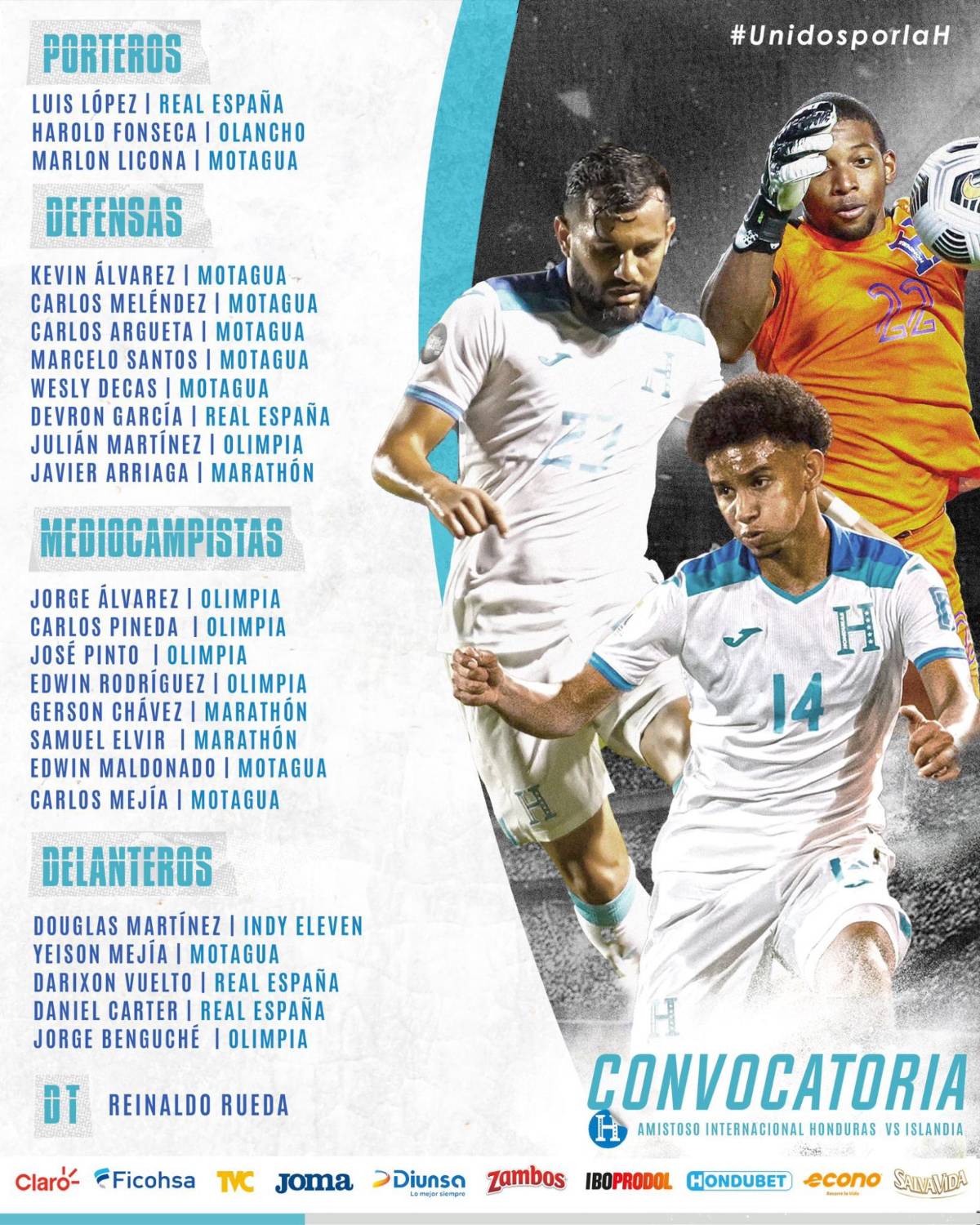 El gran 11 que puede armar Reinaldo Rueda para el amistoso entre la Selección de Honduras ante Islandia