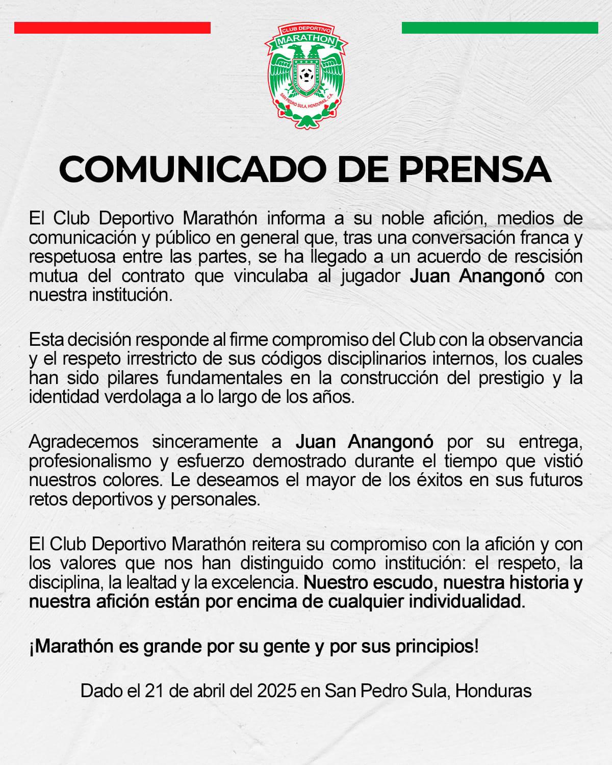 Juan Anangonó se va de Marathón luego de la cachetada que le dio a su compañero Alexy Vega