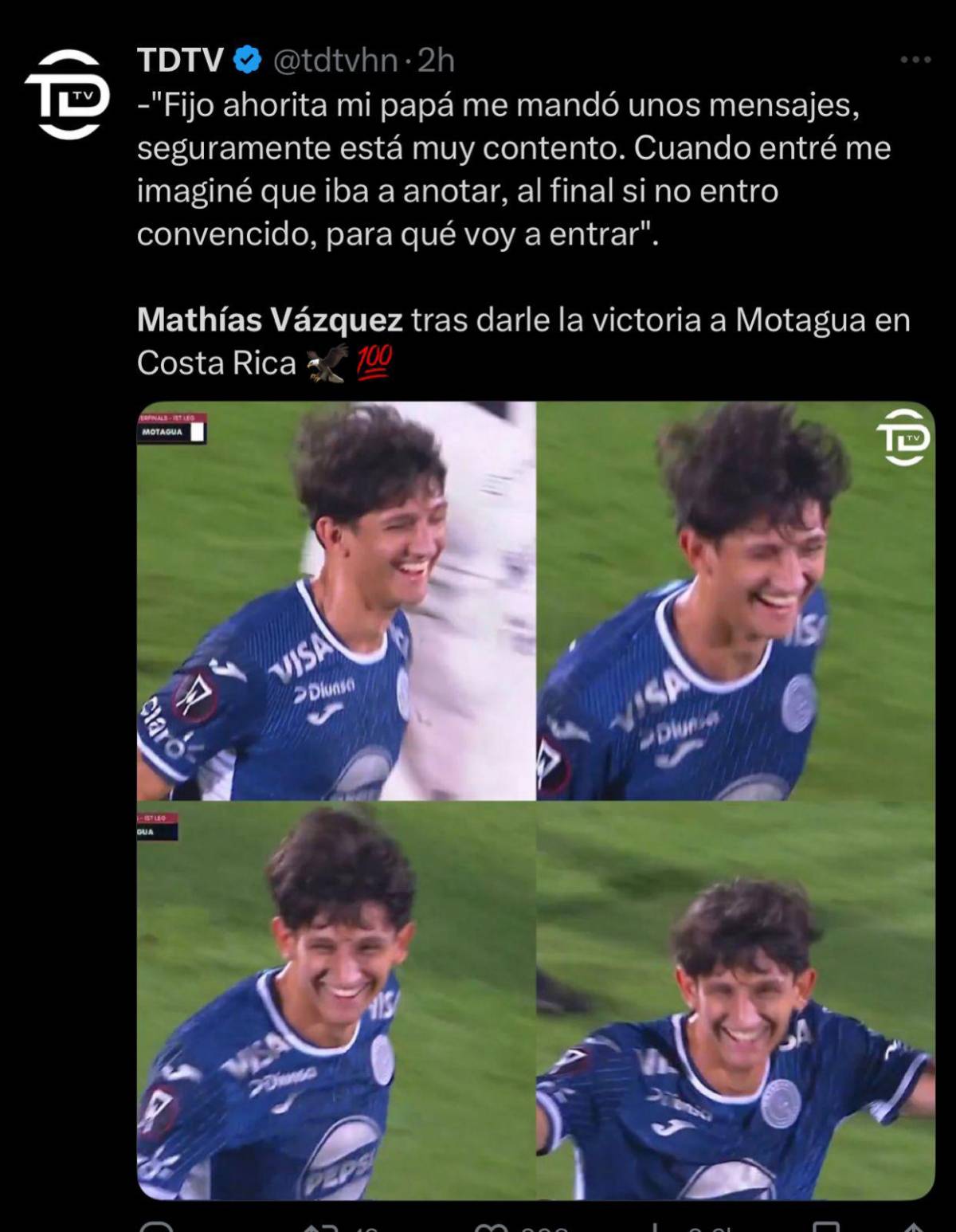 No jugaba porque era hijo del DT: la prensa se rinde ante Mathías Vázquez tras el triunfo de Motagua frenta Alajuelense