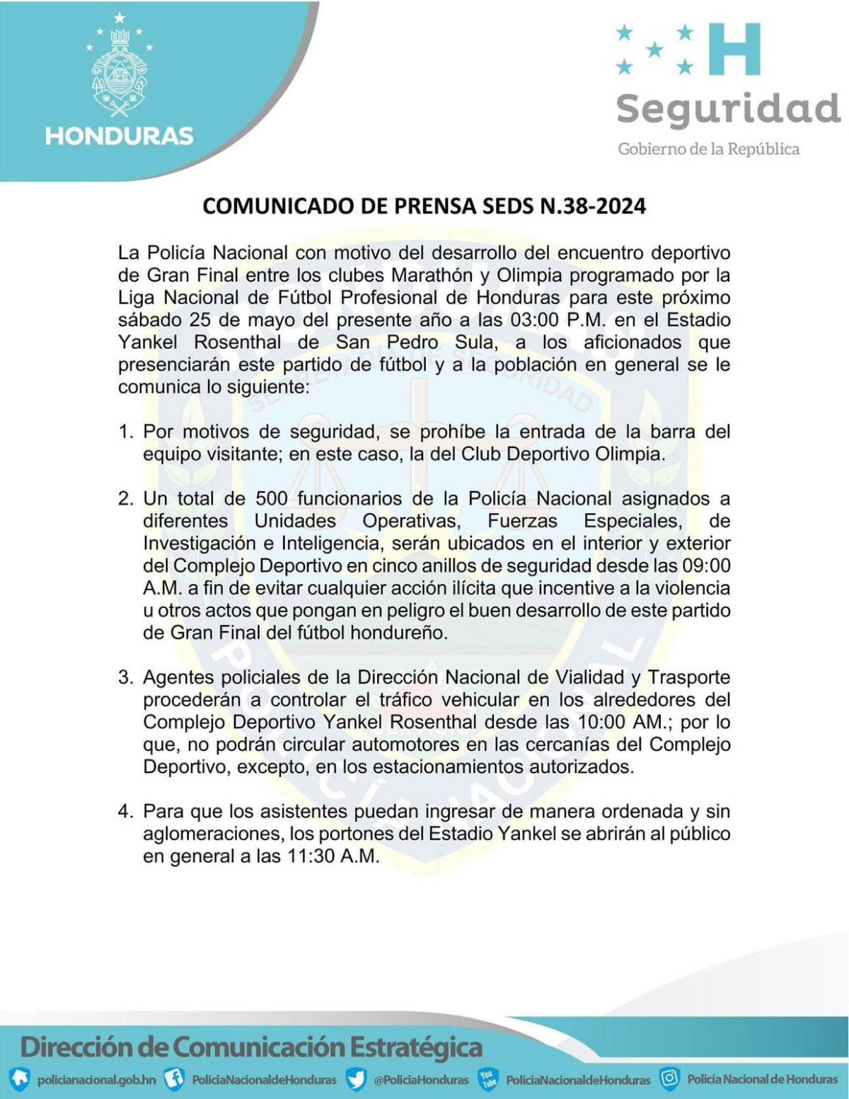 ¿A qué horas abren los portones y por qué llevar mascarilla?: Las restricciones que habrán para la final entre Marathón y Olimpia