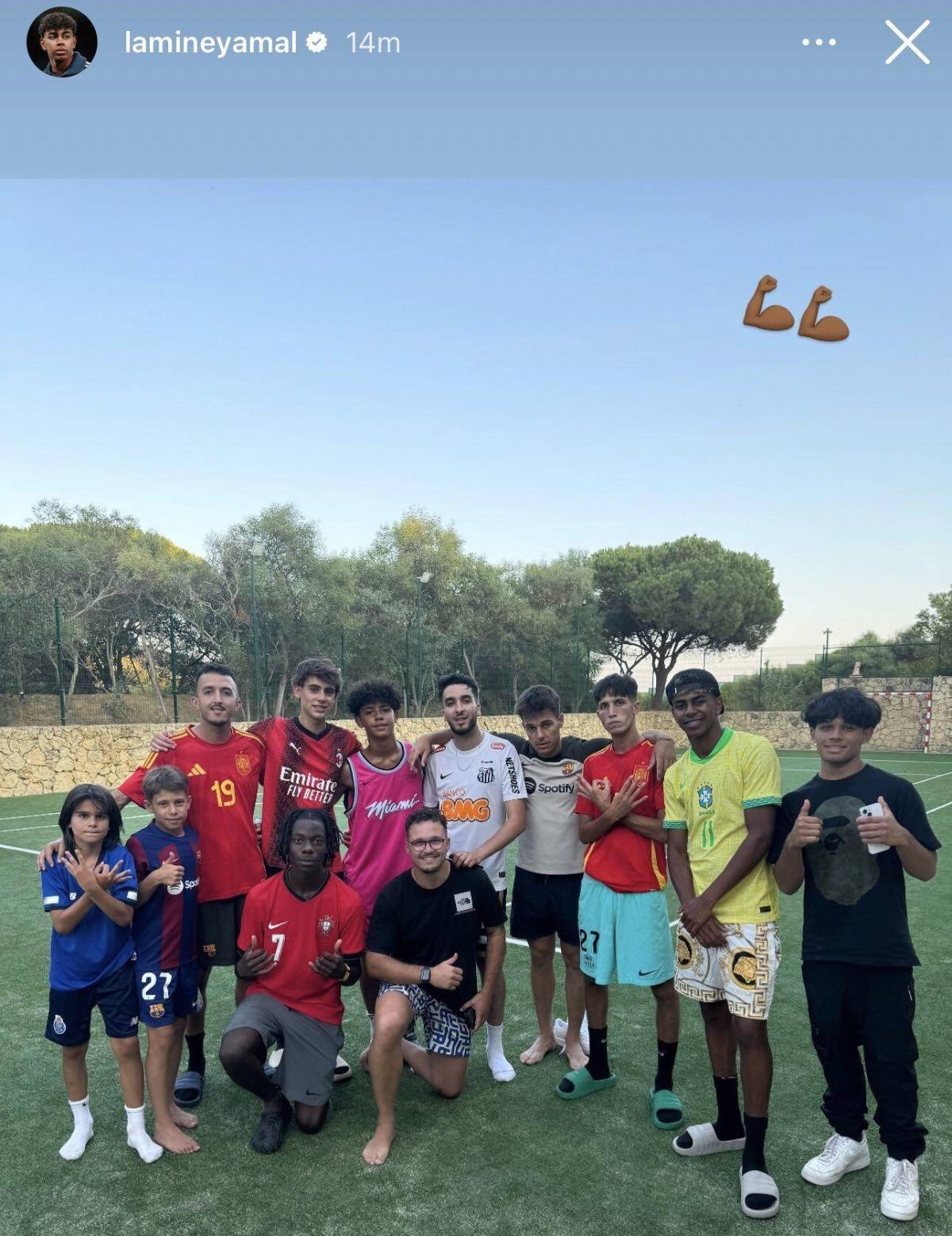 Cristiano Ronaldo Jr y Lamine Yamal, las fotos inesperadas de ambos jugando y de vacaciones; comparan su físico y es viral