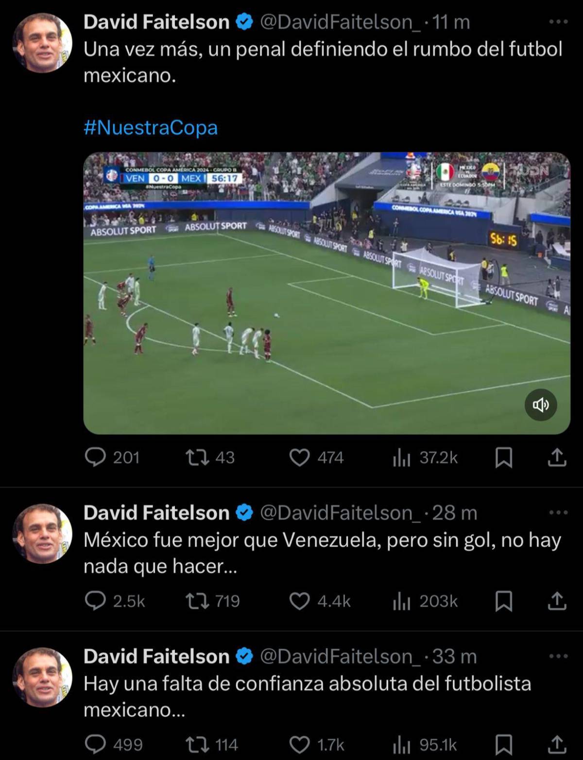 Faitelson y la prensa reacciona a la derrota de México ante Venezuela en la Copa América: “Somos una porquería”