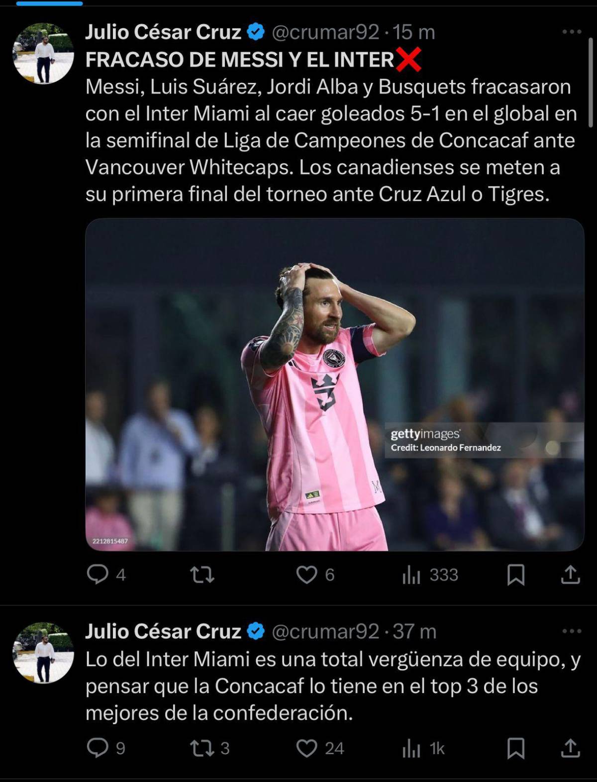 Vergüenza de equipo Le dio frío: la prensa no perdona a Messi tras la eliminación del Inter Miami en Champions de Concacaf