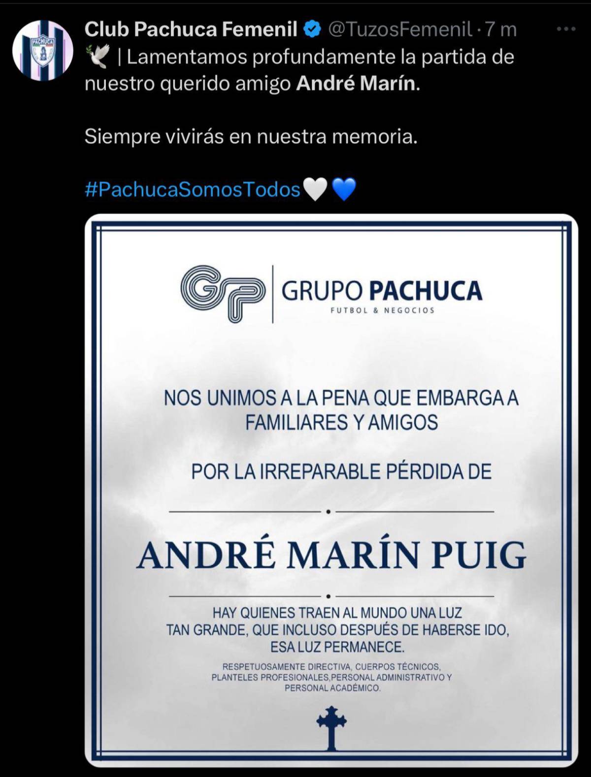 “Querido amigo...”: el último post de André Marín, mensaje de Faitelson y la despedida de los equipos mexicanos