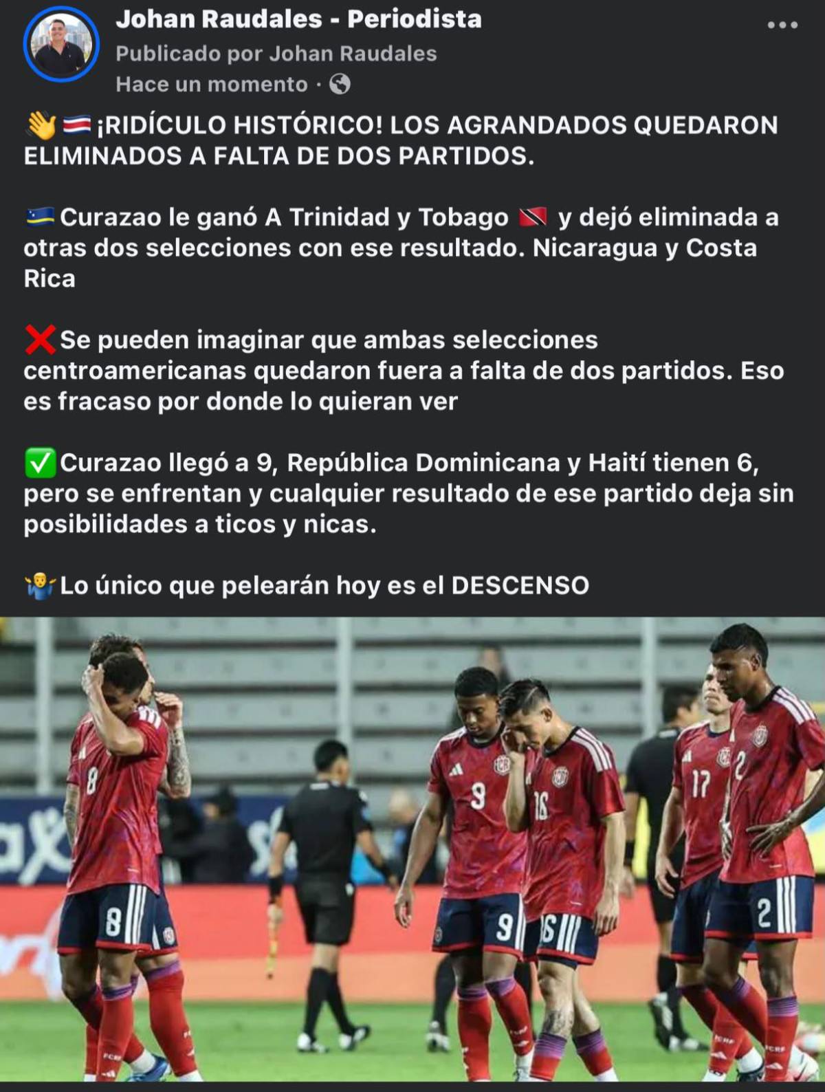 La peor de la historia: prensa reacciona al fracaso de Costa Rica en Nations League