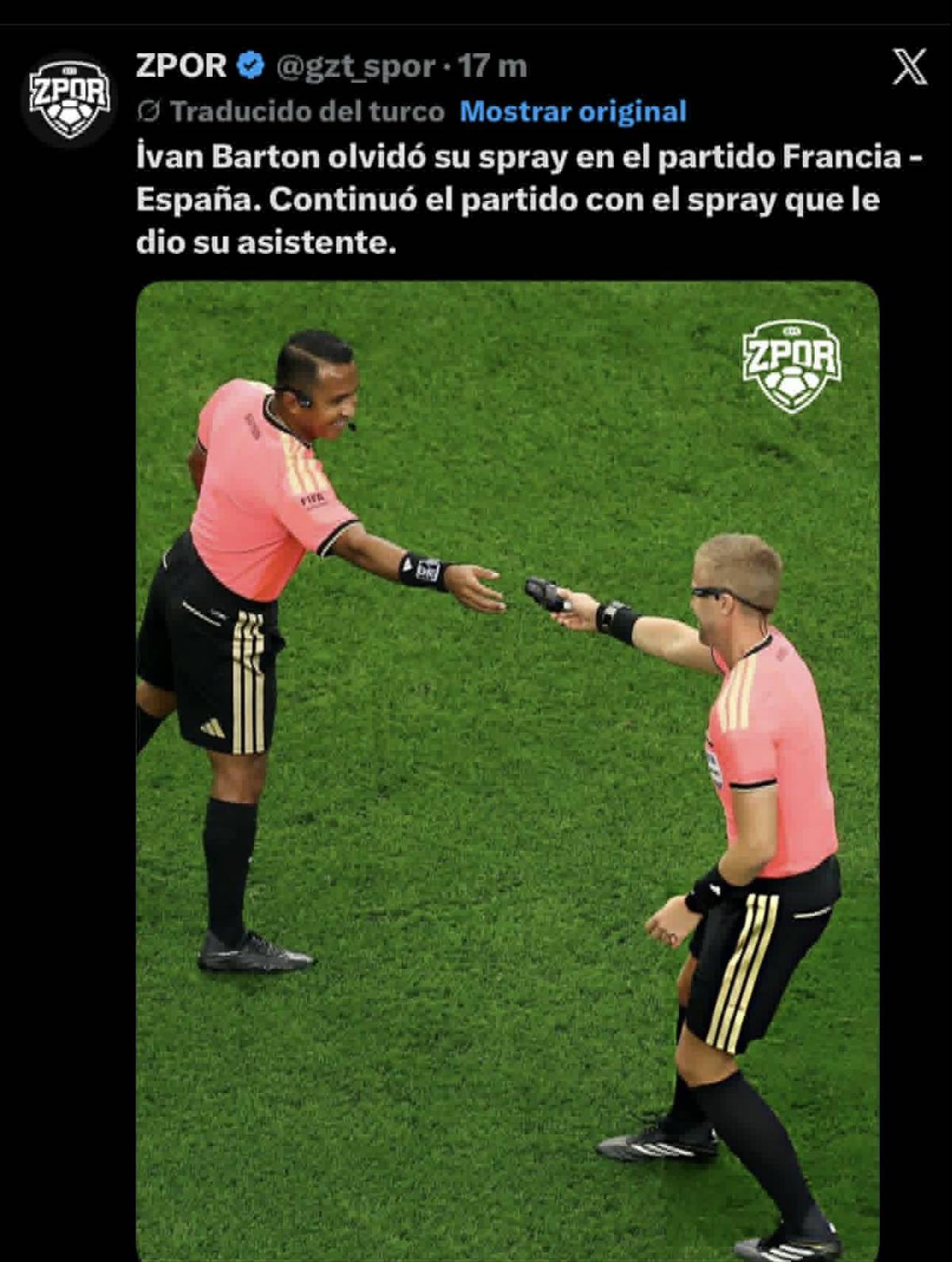 Ataque de cobardía : la prensa no perdona a Iván Barton en el España-Francia