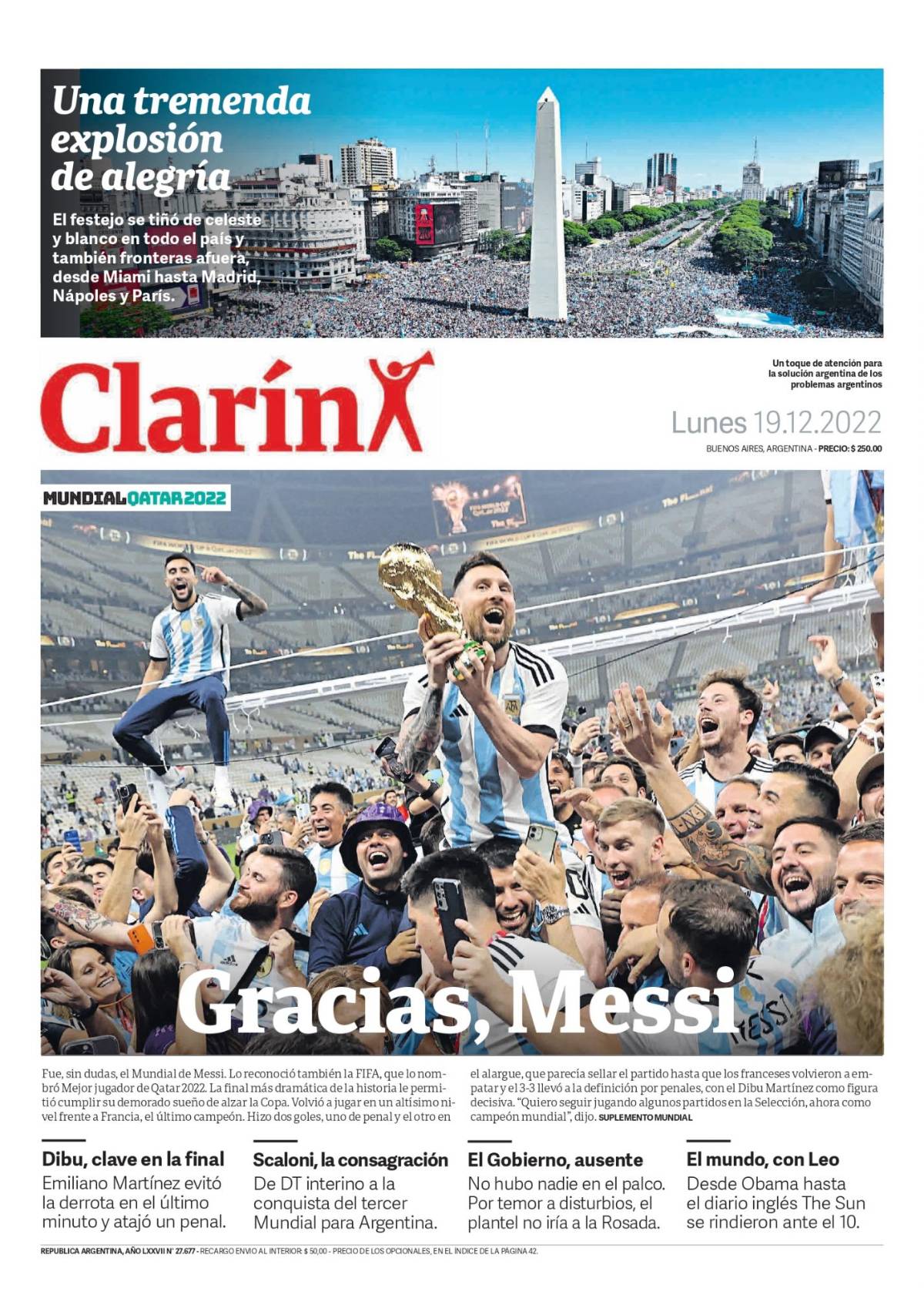 ¡No lo bajan de “Dios”! Portadas mundiales inmortalizan a Messi como “el mejor de todos los tiempos” tras conquistar Qatar