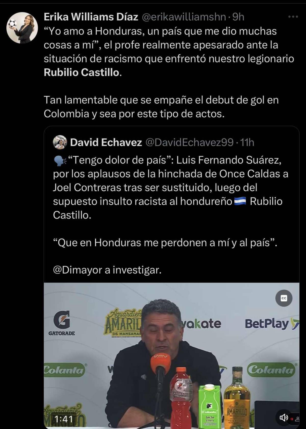 “Una vergüenza” “que asco” “penoso”: así reacciona la prensa de Colombia sobre el caso de racismo que sufrió Rubilio Castillo