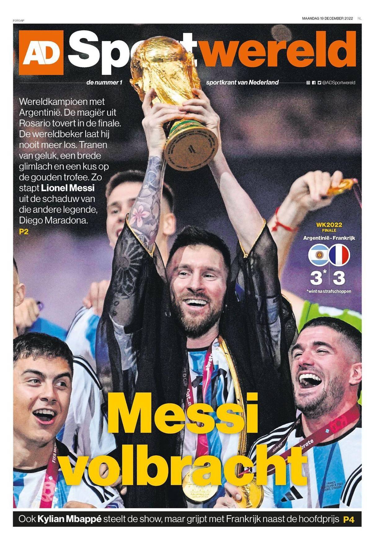 ¡No lo bajan de “Dios”! Portadas mundiales inmortalizan a Messi como “el mejor de todos los tiempos” tras conquistar Qatar