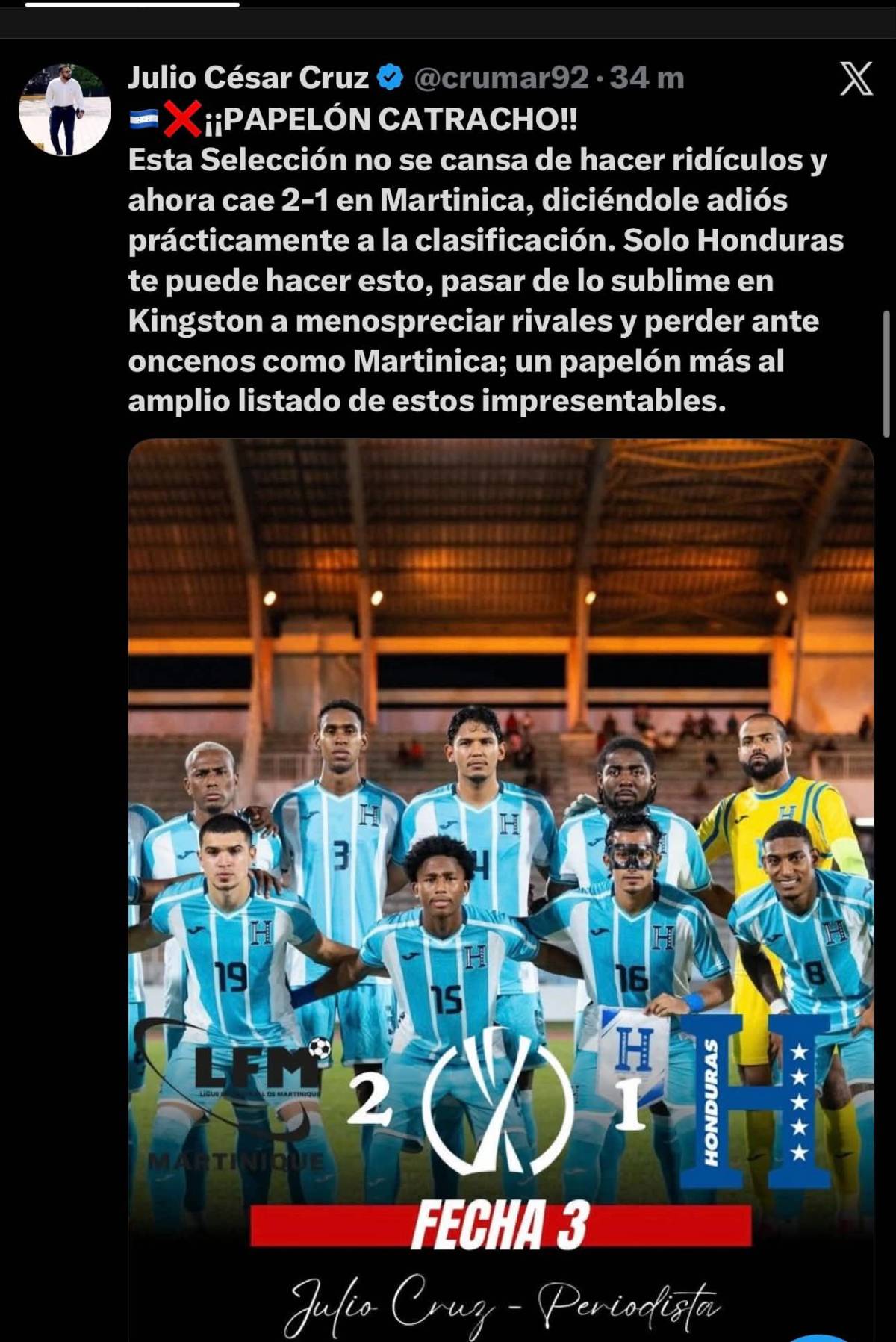 Tengan vergüenza: así reacciona la prensa tras el fracaso de Honduras