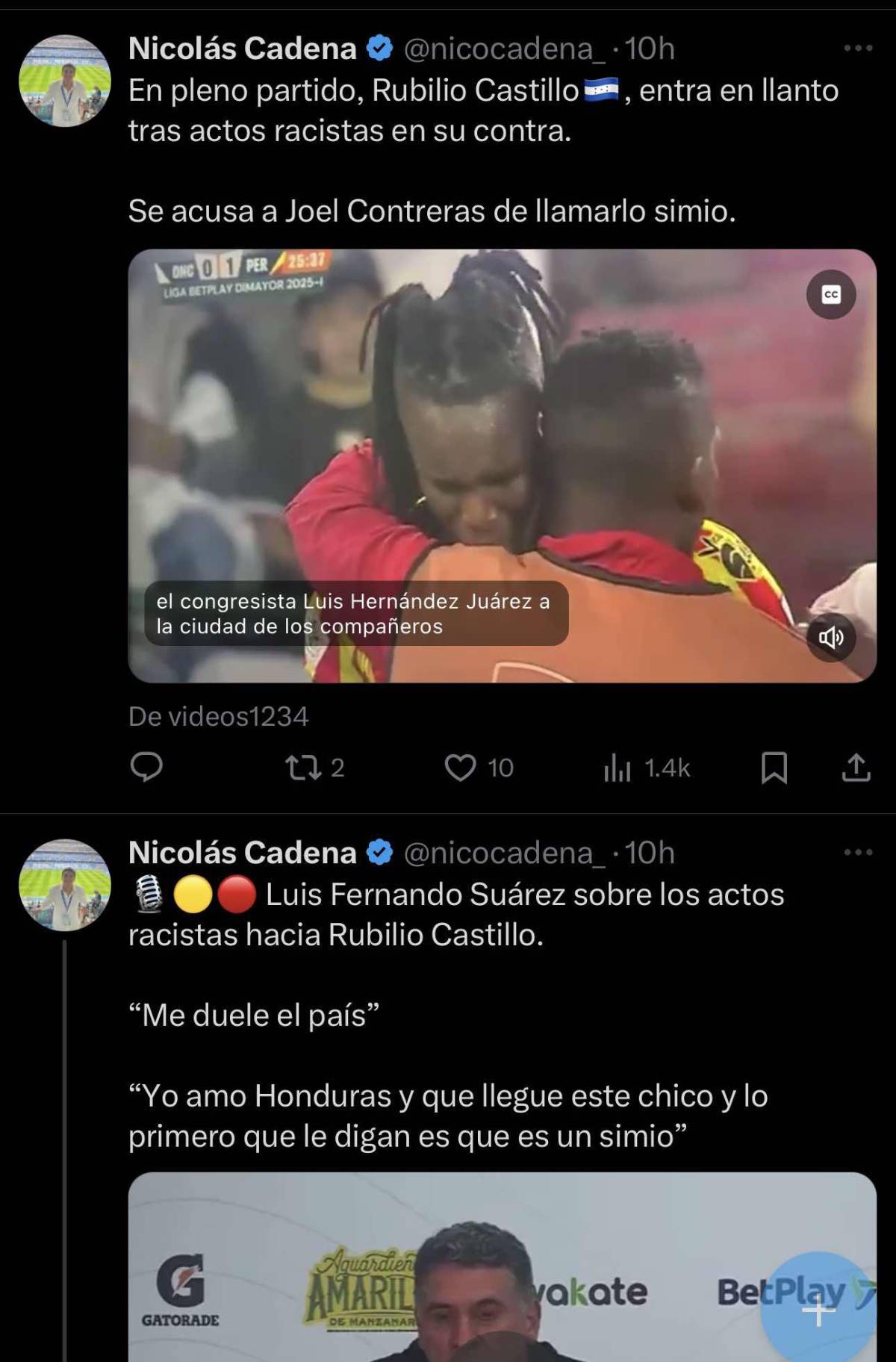 “Una vergüenza” “que asco” “penoso”: así reacciona la prensa de Colombia sobre el caso de racismo que sufrió Rubilio Castillo
