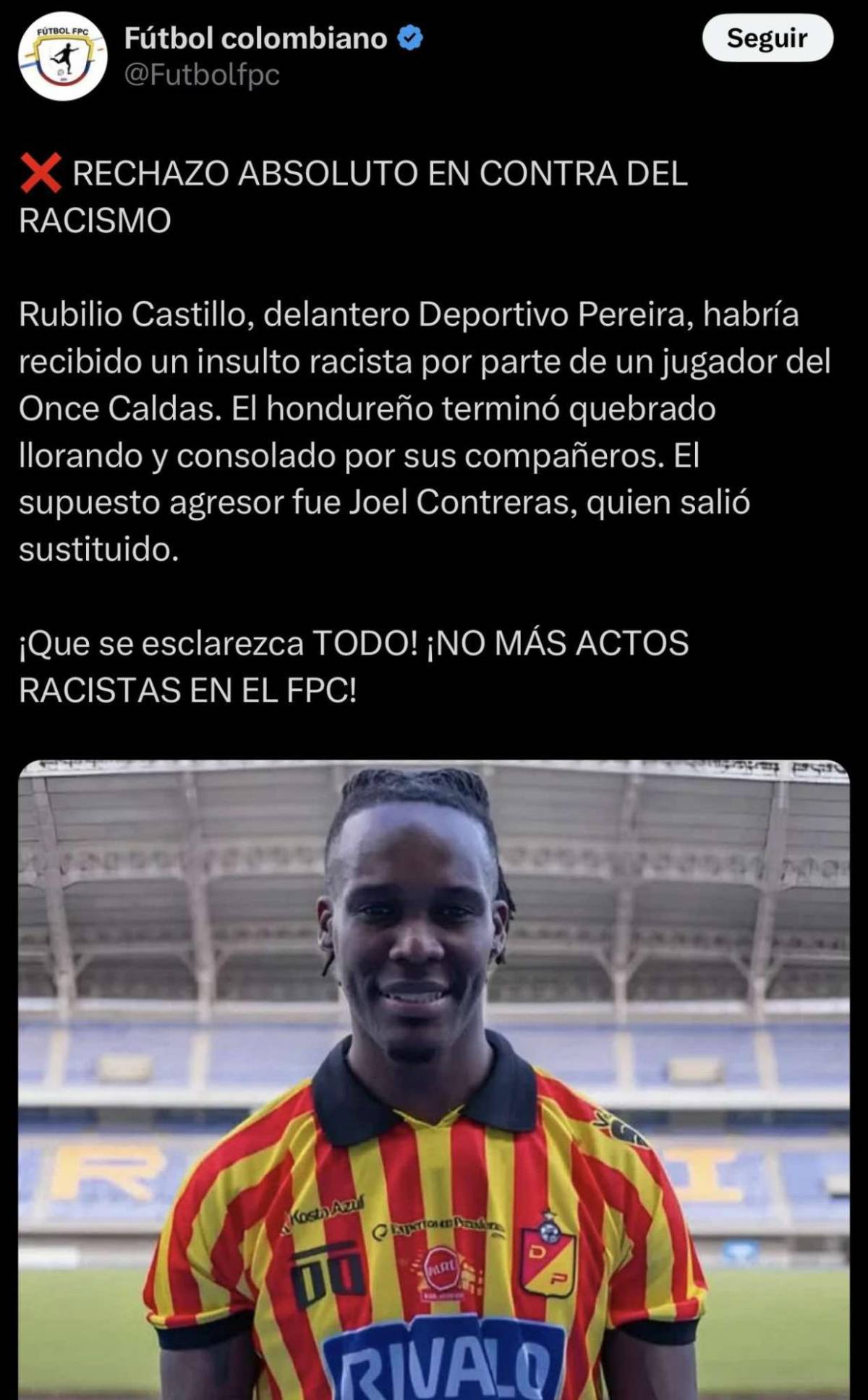 “Una vergüenza” “que asco” “penoso”: así reacciona la prensa de Colombia sobre el caso de racismo que sufrió Rubilio Castillo