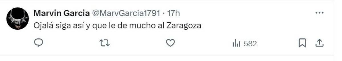 “Vaya crack, hágase la opción de compra”, afición de Zaragoza destacó a Kervin Arriaga al ser nombrado MVP del juego contra Málaga