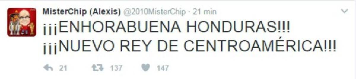 Mister Chip felicita a la selección de Honduras por el título de la Copa Centroamericana