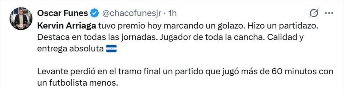 Es dueño del Levante y es una bestia: aficionados explotan tras el gol de Kervin Arriaga en España