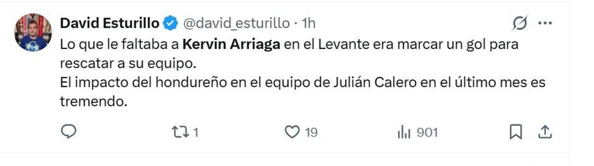 Es dueño del Levante y es una bestia: aficionados explotan tras el gol de Kervin Arriaga en España