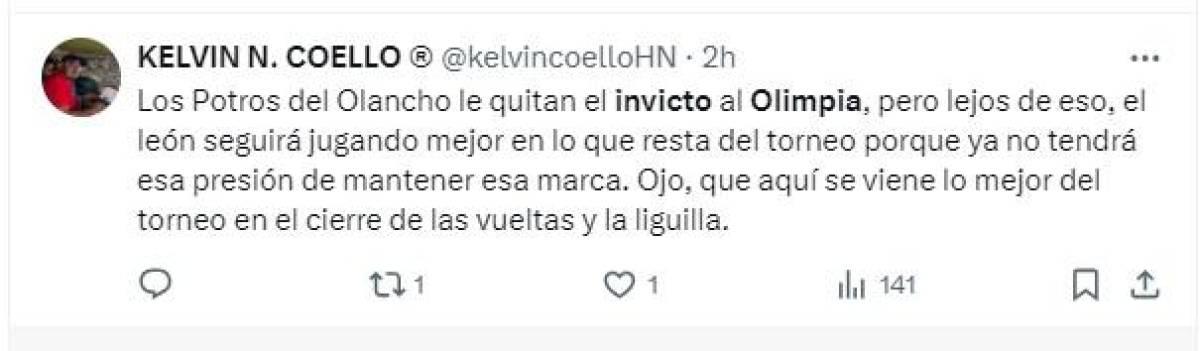 “Hasta que Olimpia lo vuelva a superar”, “Olancho enterró el invicto”: Prensa hondureña reacciona al batacazo de Potros