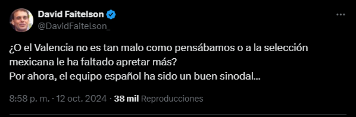 “Siguen sin existir”: la dura reacción de Faitelson tras empate de México ante Valencia “B” y lo que dicen del Vasco