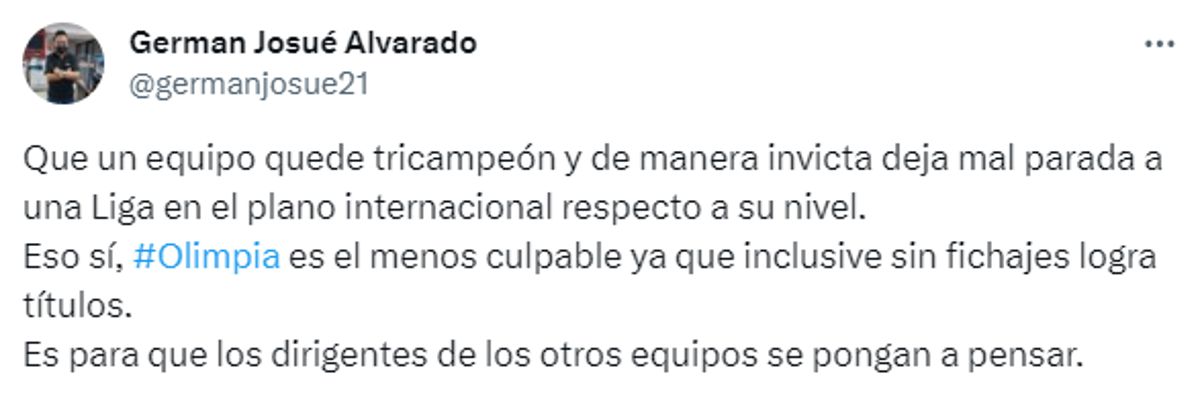 Rendidos ante el León: periodistas reaccionan por el título invicto de Olimpia y esto dicen sobre Motagua