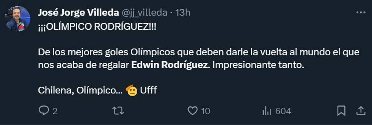 “Descomunal”, “Memorable”: Prensa de Honduras e internacional se rinde ante golazo olímpico de Edwin Rodríguez