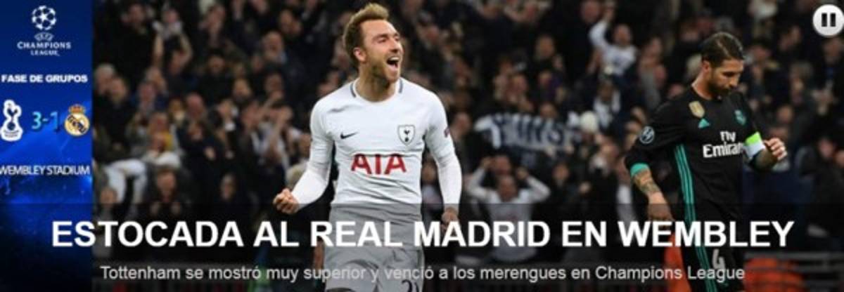 ¡CRISIS! Así reacciona la prensa mundial tras la dura derrota del Real Madrid ante el Tottenham
