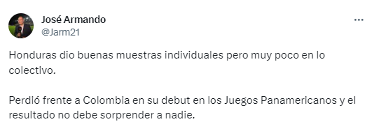 ¡Ya veían la derrota! Periodistas reaccionan por la triste presentación de Honduras en los Juegos Panamericanos 2023