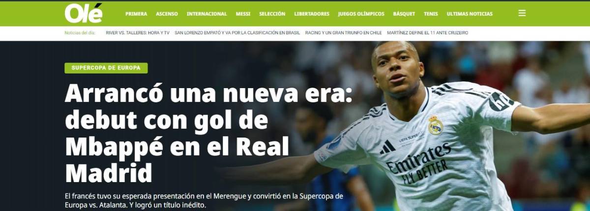 “La era Mbappé y los nuevos galácticos”: Lo que dice la prensa mundial tras título del Real Madrid en la Supercopa de Europa