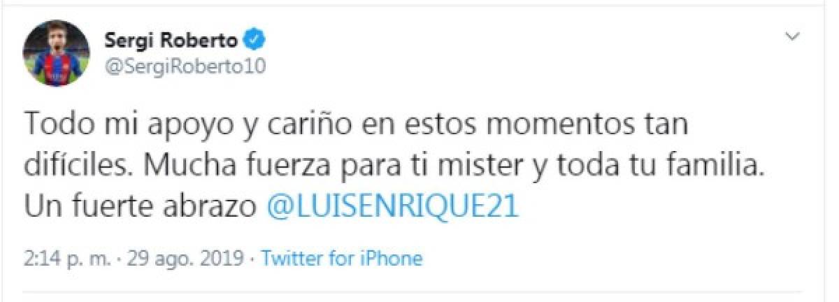 Los mensajes para Luis Enrique tras la muerte de su hija: ''Míster, lo siento en el alma''
